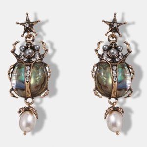 NEW- Antique gold insects earrings